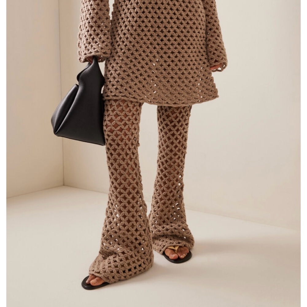 Marlene Birger Welira 100% Wool Crochet Pants Fallen Rock color. - Picture 12 of 12